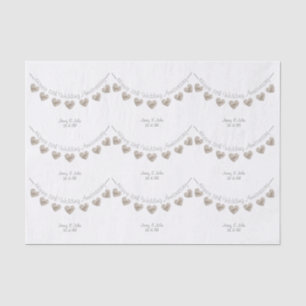 13th Wedding Anniversary lace heart tissue paper