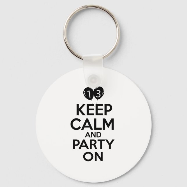 13th year old birthday designs key ring (Front)