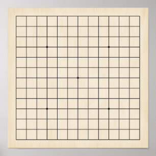 13x13 Goban for Customisable DIY Game Board Poster