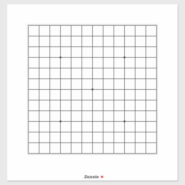 13x13 Goban Transparent Customisable 14"x14" Decal (Sheet)