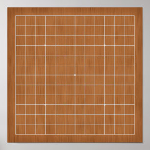 13x13 Goban with White Lines Customisable Poster