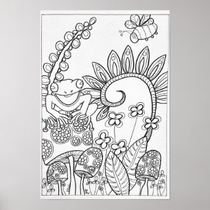 13x19 colouring poster tree frog