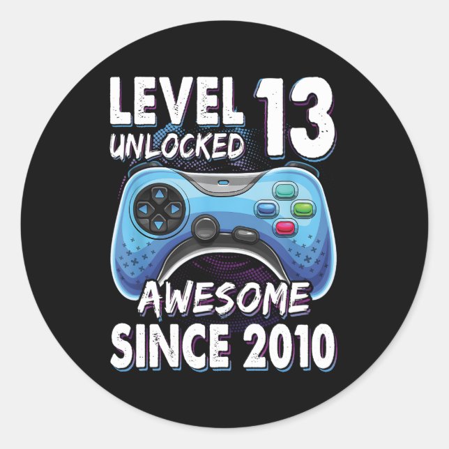 13Yr Bday Son Gamer 13Th 13 Classic Round Sticker (Front)