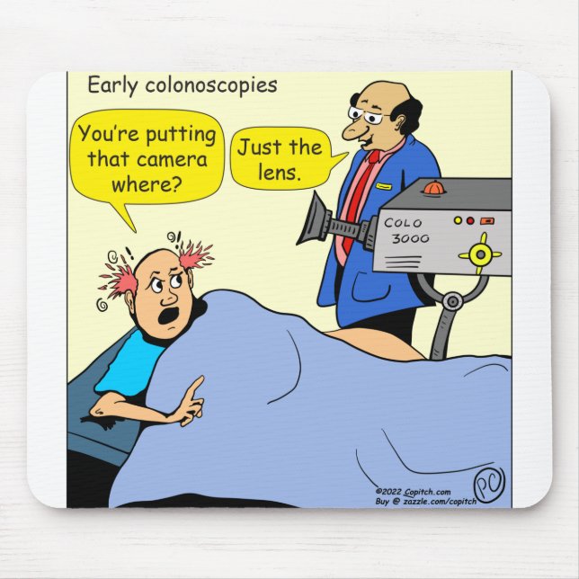 1406 Colonoscopy cartoon Mouse Pad (Front)