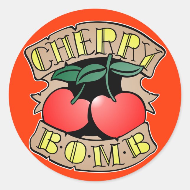 1413032011 Cherry Bomb Inverso (Rocker & Kustom) Classic Round Sticker (Front)