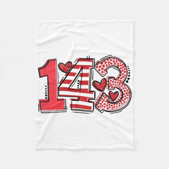 143 Love Code 2025 Design For Expressing Affection Fleece Blanket (Front)