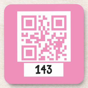 143 secret QR code message, decode it, say it. PNK Coaster
