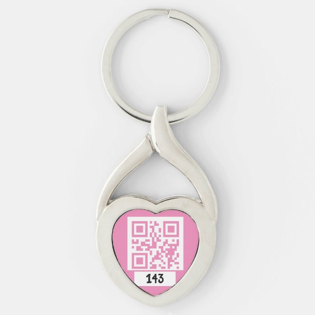 143 secret QR code message, decode it, say it. PNK Key Ring (Front)