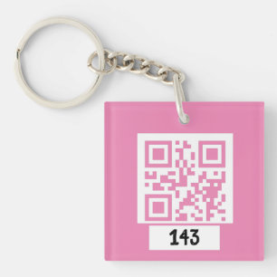 143 secret QR code message, decode it, say it. PNK Key Ring