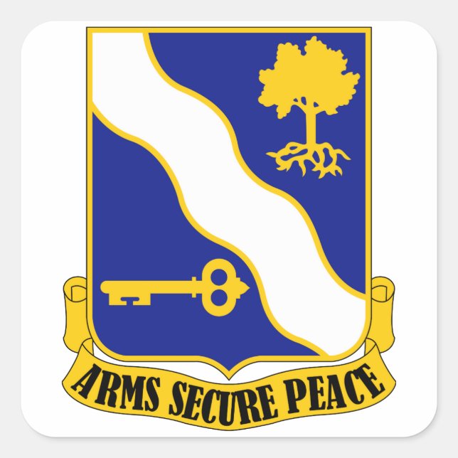 143rd Infantry Regiment - Arms Secure Peace Square Sticker (Front)