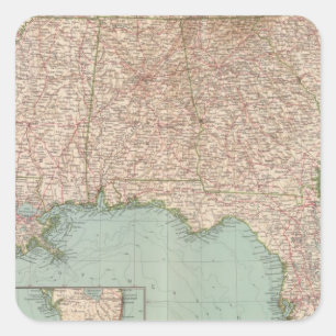 14546 Ark, Tenn, La, Miss, Fla, Ala, Ga, SC Square Sticker