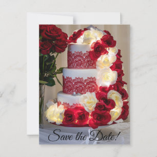 1458-Wedding Cake, Bouquet, Rings and Veil Postcard