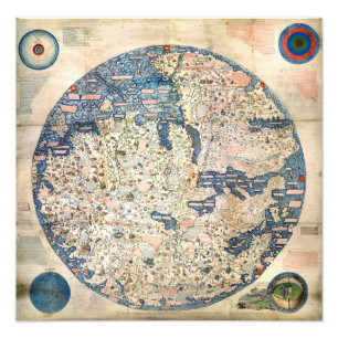 1458 World Map by Fra Mauro Photo Print