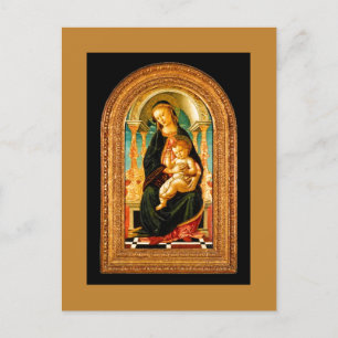 1470 Botticelli Madonna and Child Enthroned Holiday Postcard