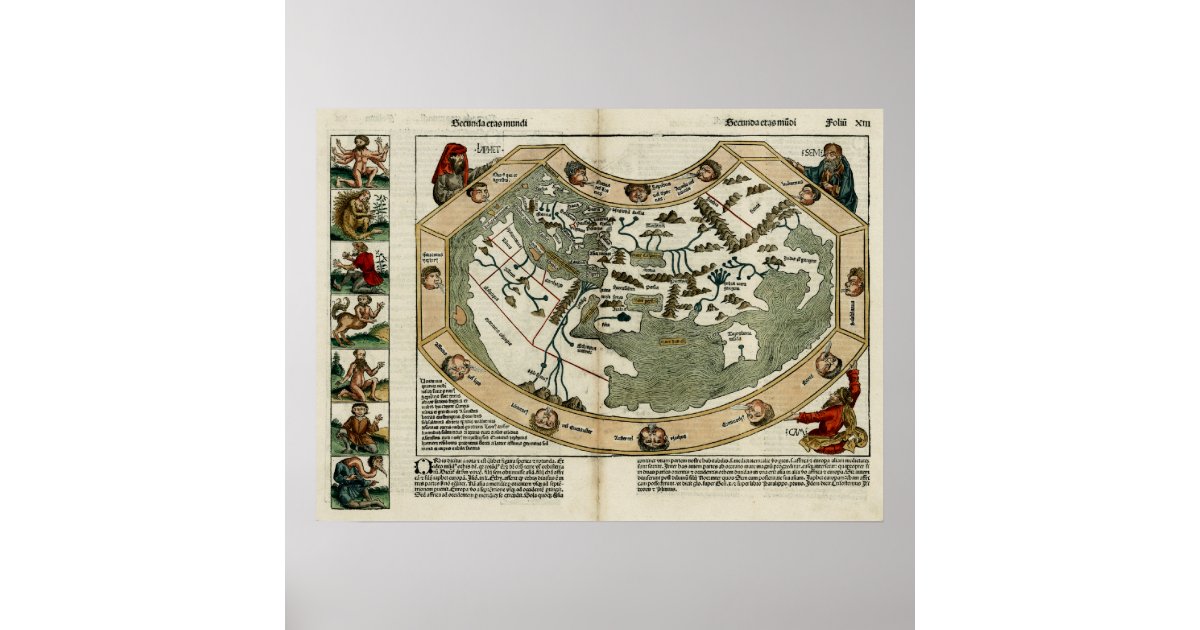 Map 1473 1493 World Map Poster | Zazzle