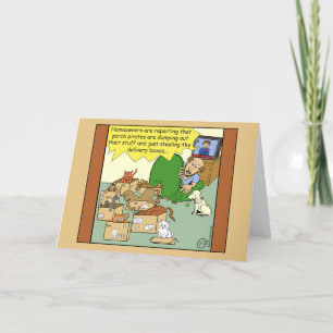 1498 Porch pirates and cats cartoon Thank You Card