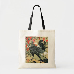 14. 南天雄鶏図, 若冲 Red Nuts and Rooster, Jakuchu Tote Bag