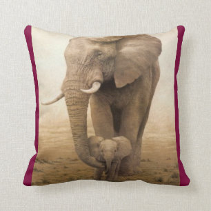 #14-Afican Elephant-cow and calf Cushion