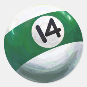 14 Ball Classic Round Sticker