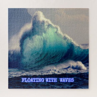 14.Blue ocean waves,ocean lovers gifts vintage Jigsaw Puzzle