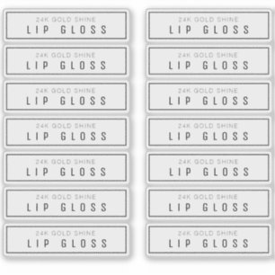 14 Clear Lip Gloss Labels 2.9 X .85 Inches