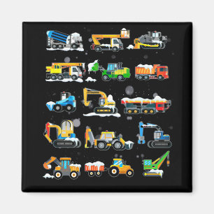 14 Construction Vehicles And Machinery Magnet
