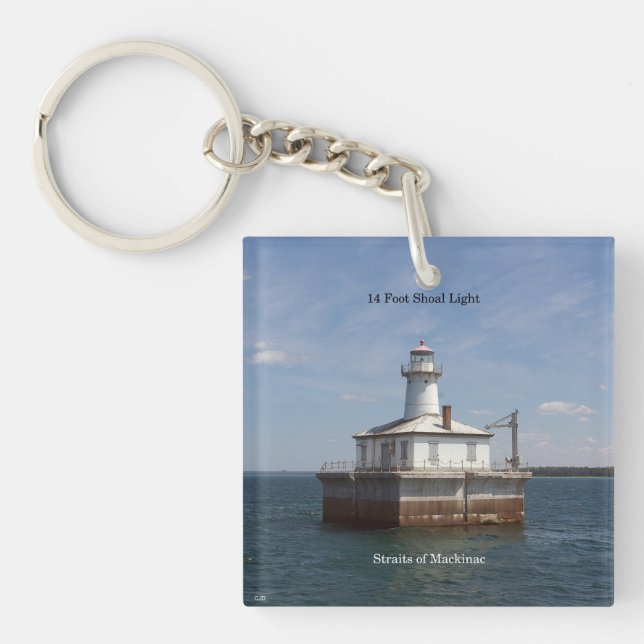 14 Foot Shoal Light acrylic key chain (Front)