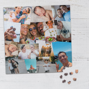 14 Haphazardly Overlapping Photos Collage Template Jigsaw Puzzle
