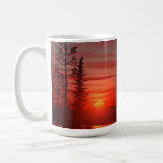 14 oz mug with "Rising Sun" image