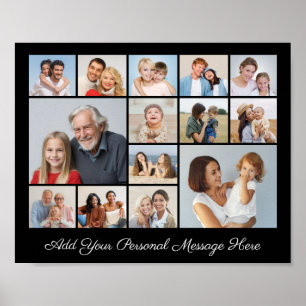 14 Photo Collage Add Your Own Greeting  Poster
