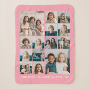 14 Photo Collage - blush pink add your photos Sherpa Blanket