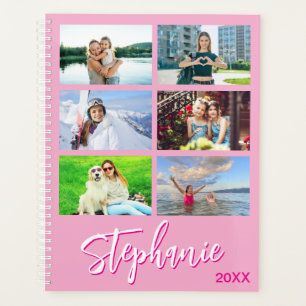 14 Photo Collage Personalised Light Pink Planner