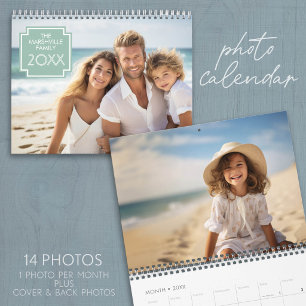 14 Photo Full Coverage - Deco Name Mint Calendar