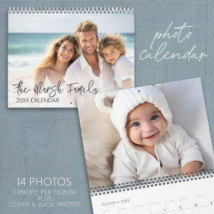 14 Photo Full Coverage Pics Minimal Design Family Calendar