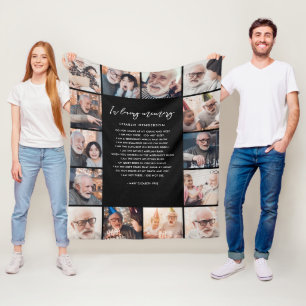 14-Photo In Loving Memory Name & Custom Quote Fleece Blanket