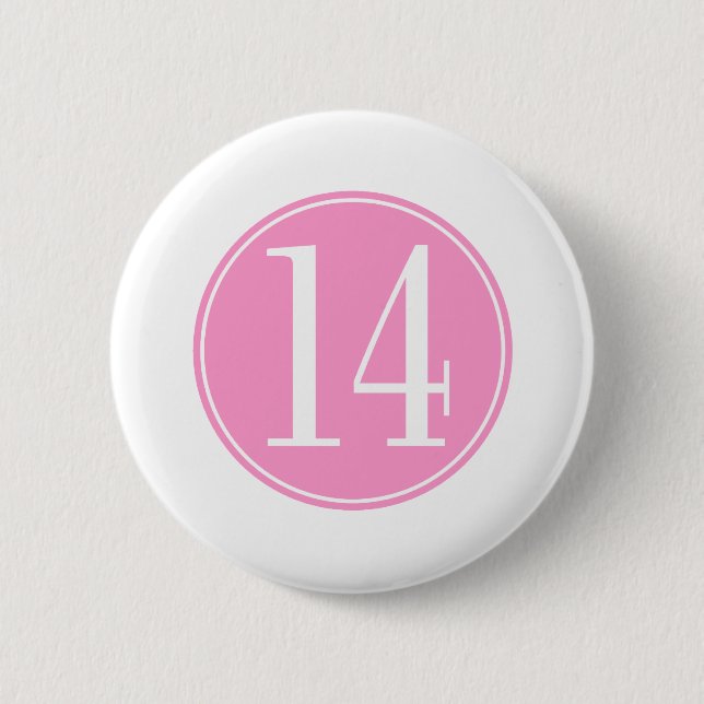 #14 Pink Circle 6 Cm Round Badge (Front)