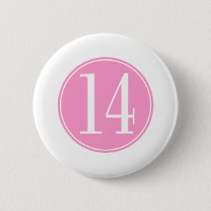 #14 Pink Circle 6 Cm Round Badge