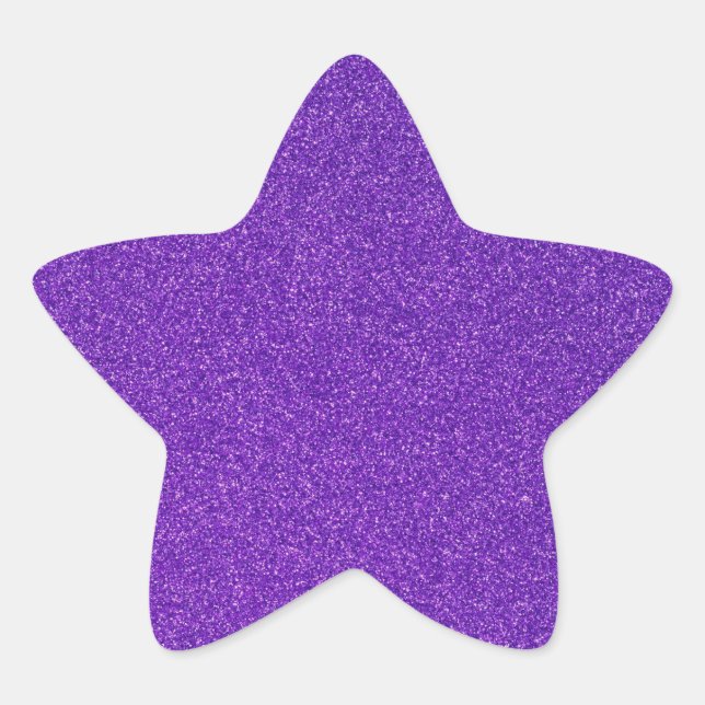 14 Purple Glitter Print Sparkles Star Star Sticker (Front)