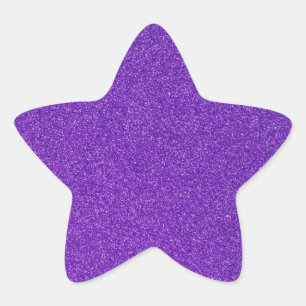 14 Purple Glitter Print Sparkles Star Sticker