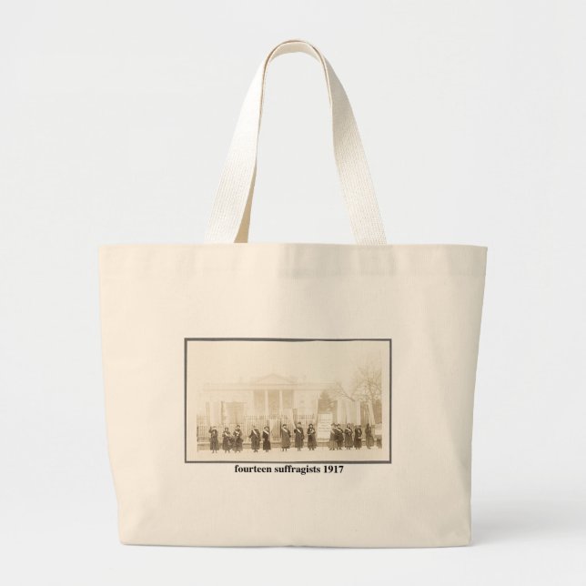 14 Suffragists, 1917 Large Tote Bag (Front)