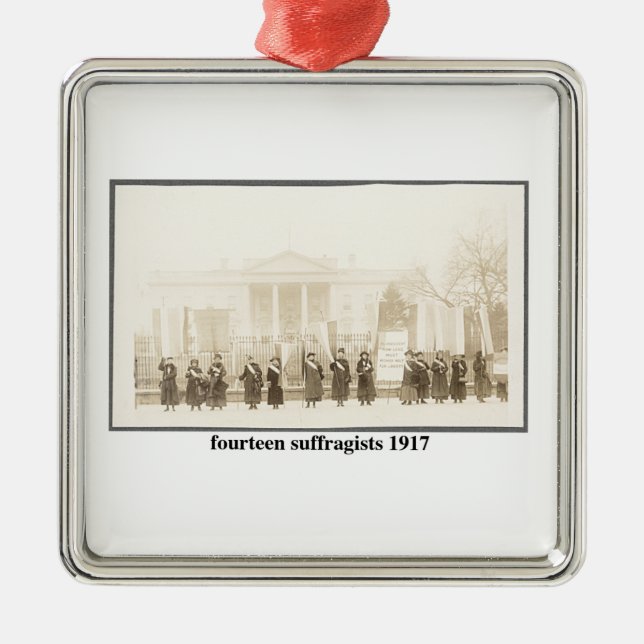 14 Suffragists, 1917 Metal Tree Decoration (Front)