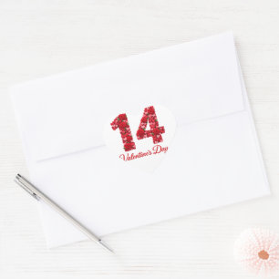 14 Valentine’s Day Heart Number Sticker Romantic