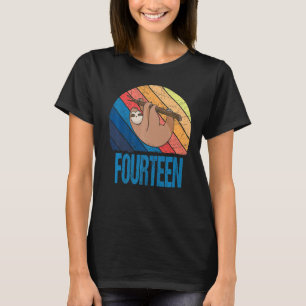 14 Year Old 14th Birthday Sloth Party Boys Girls 2 T-Shirt