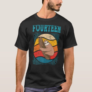 14 Year Old 14th Birthday Sloth Party Boys Girls T-Shirt