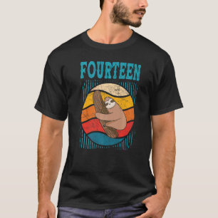 14 Year Old 14th Birthday Sloth Party Boys Girls T-Shirt
