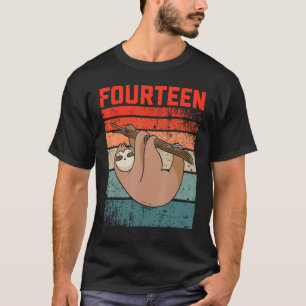 14 Year Old 14th Birthday Sloth Party Boys Girls T-Shirt
