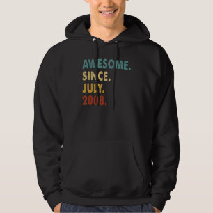 14 Year Old Awesome Since July 2008 14th Birthday Hoodie