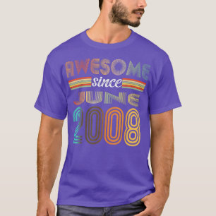 14 Year Old Awesome Since June 2008 14th Birthday T-Shirt