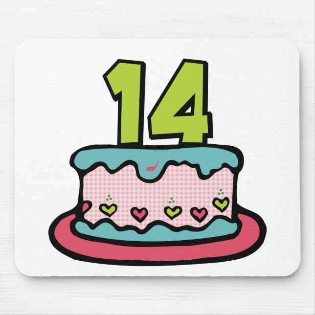 14 Year Old Birthday Cake Mouse Pad (Front)