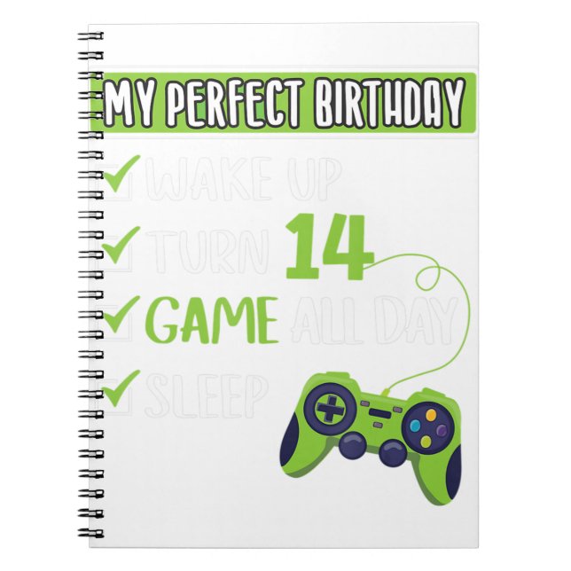 14 Year Old Birthday Gamer 14th Perfect Gaming For Notebook (Front)